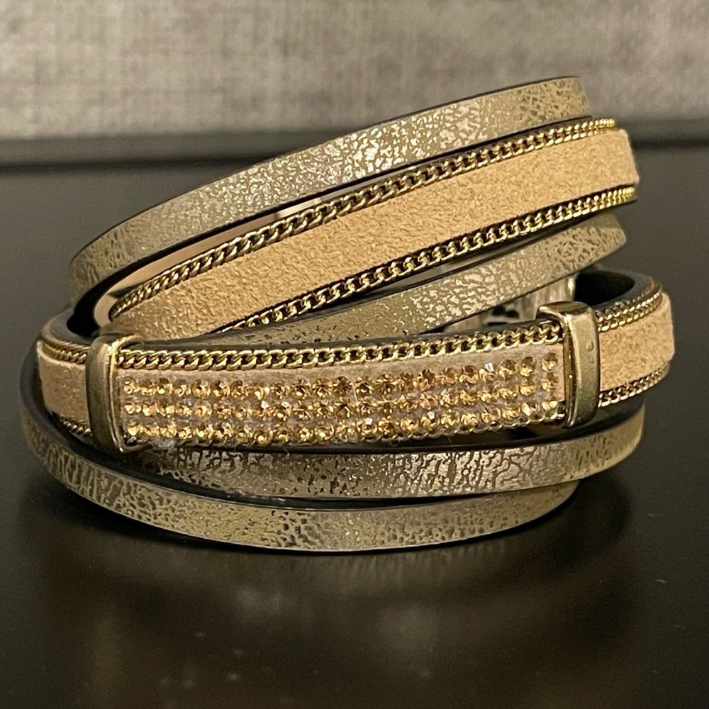 Mixed Material Wrap Bracelet